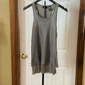 New York & Company Metallic Sheer Tank Top